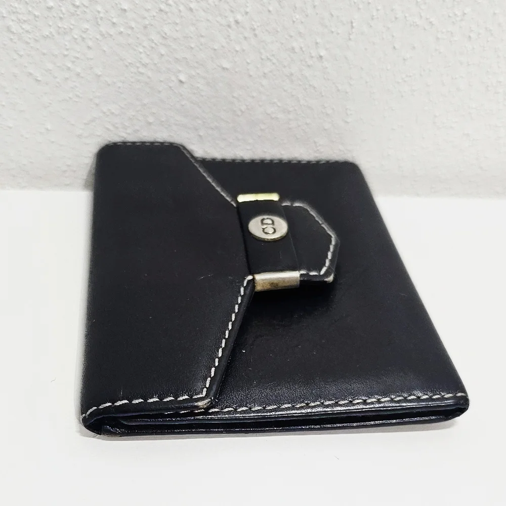 Christian Dior Leather Card Case Black Card Holder